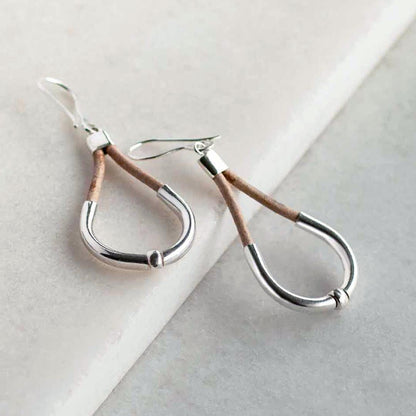 Calista - Equestrian Horseshoe Necklace on Natural Leather Urban-Equestrian