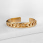 Cadence Equestrian Bracelet - Wide Gold Curb Chain Cuff Urban-Equestrian