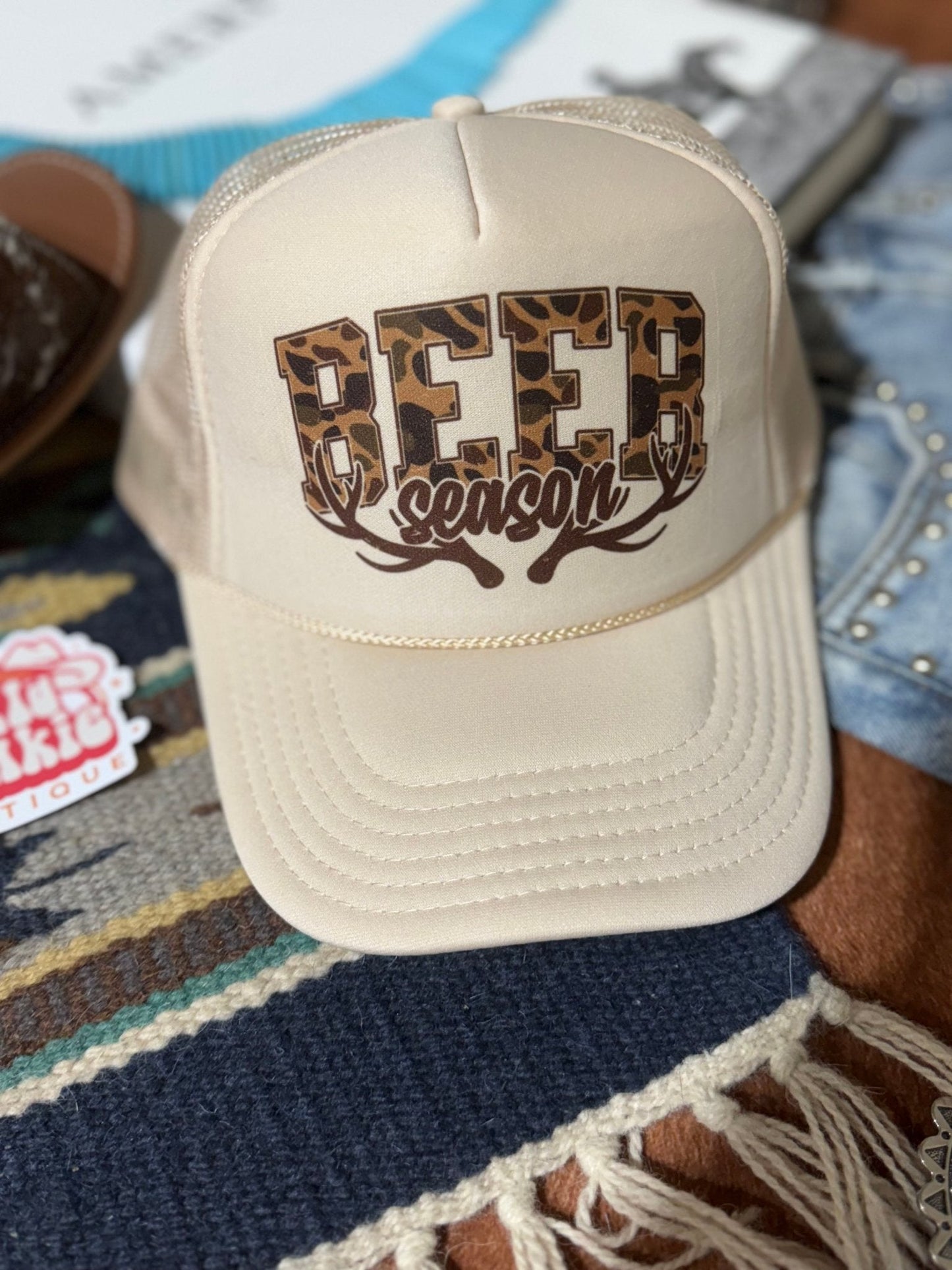 Camo Print Beer Season Trucker Hat Wild Junkie