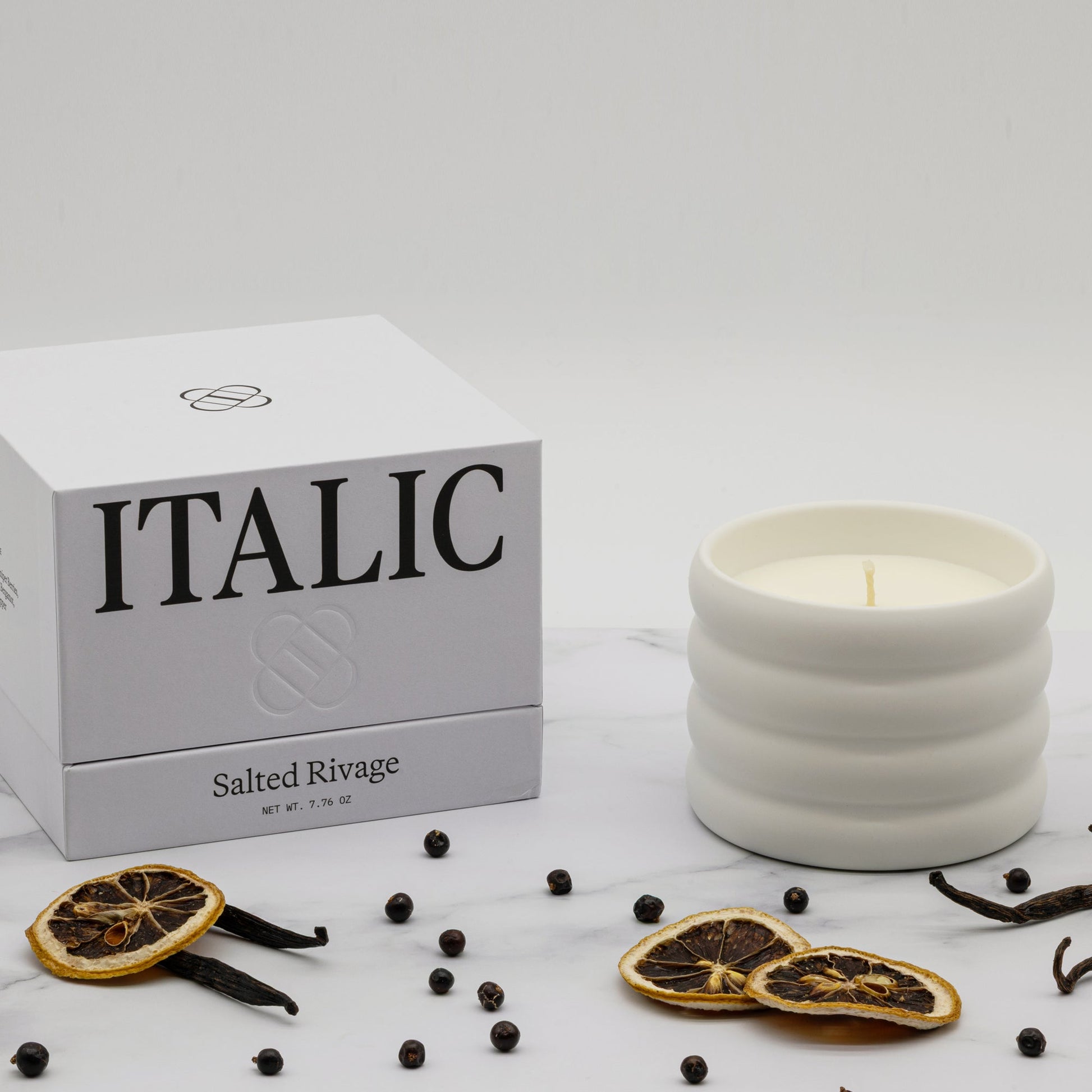 Ceramic Candle & Wick Trimmer Set Italic