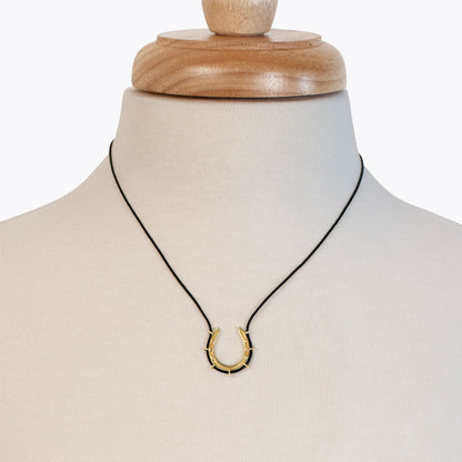 Canteen - Equestrian Horseshoe Necklace in Black & Gold Urban-Equestrian