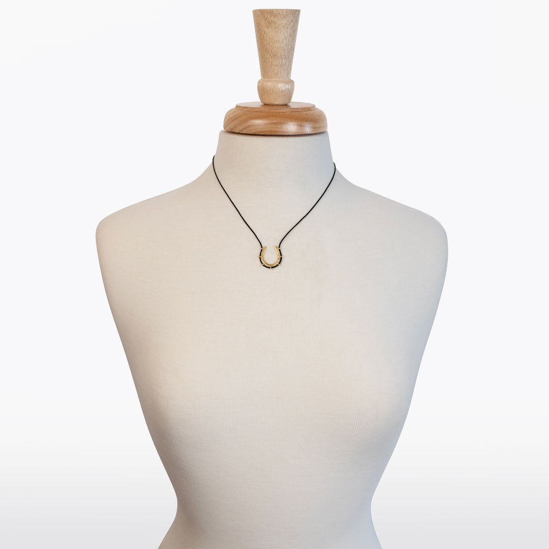 Canteen - Equestrian Horseshoe Necklace in Black & Gold Urban-Equestrian