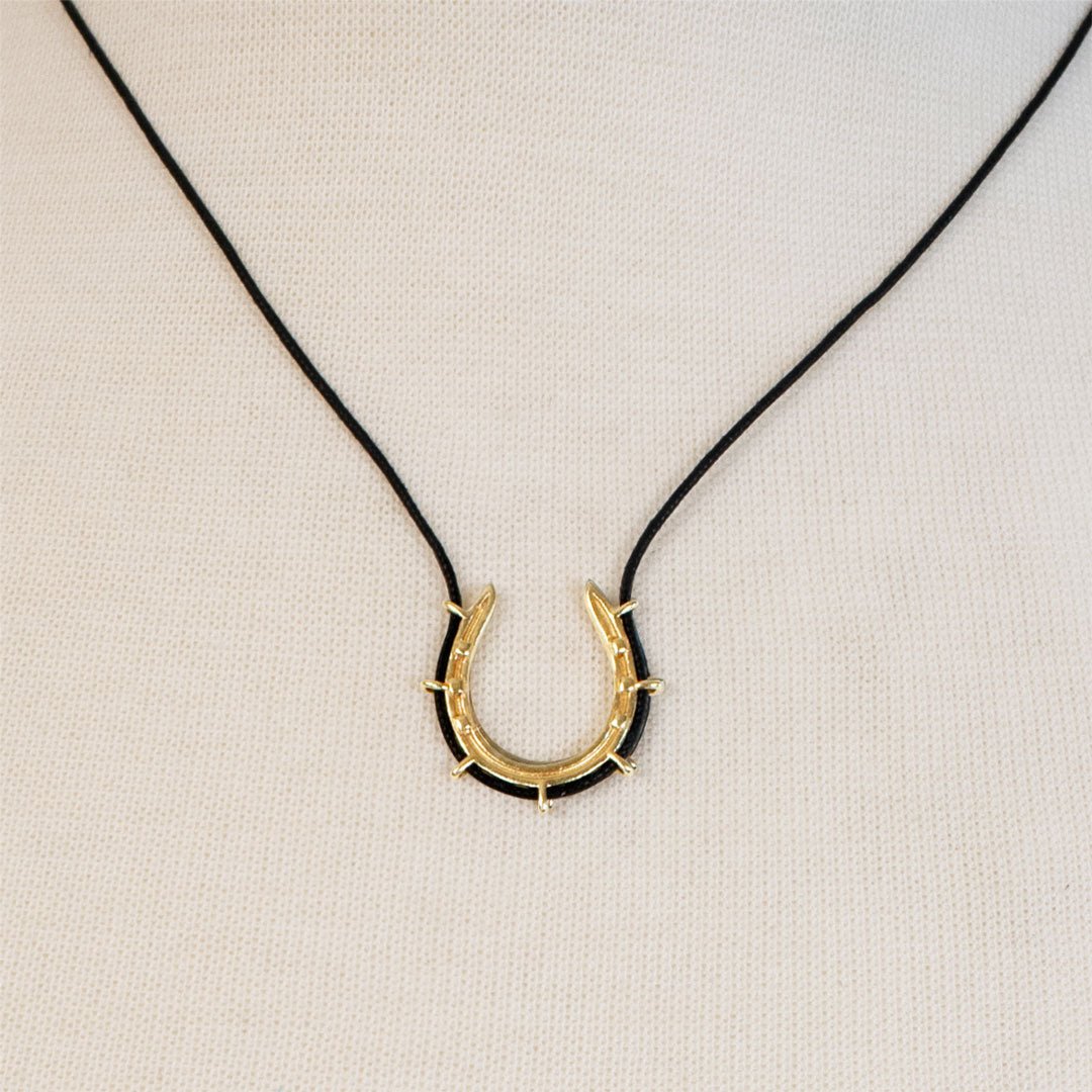 Canteen - Equestrian Horseshoe Necklace in Black & Gold Urban-Equestrian