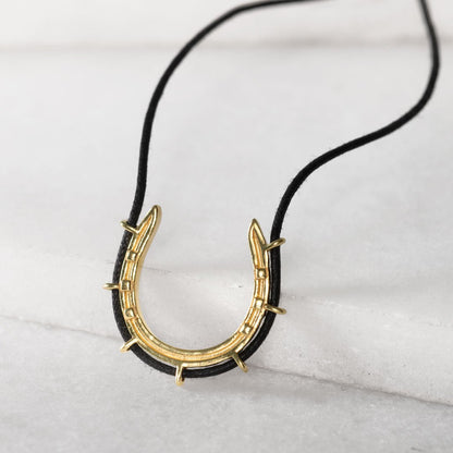 Canteen - Equestrian Horseshoe Necklace in Black & Gold Urban-Equestrian