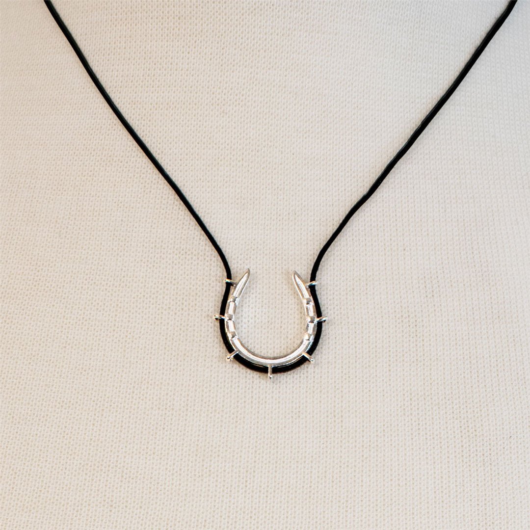 Canteen - Equestrian Horseshoe Necklace in Black & Silver Urban-Equestrian