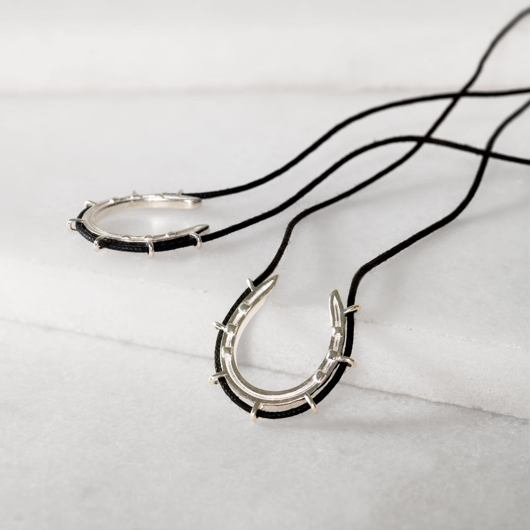 Canteen - Equestrian Horseshoe Necklace in Black & Silver Urban-Equestrian