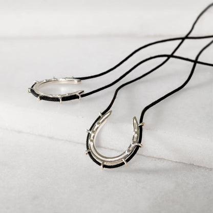 Canteen - Equestrian Horseshoe Necklace in Black & Silver Urban-Equestrian