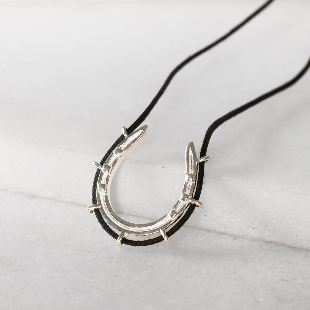 Canteen - Equestrian Horseshoe Necklace in Black & Silver Urban-Equestrian