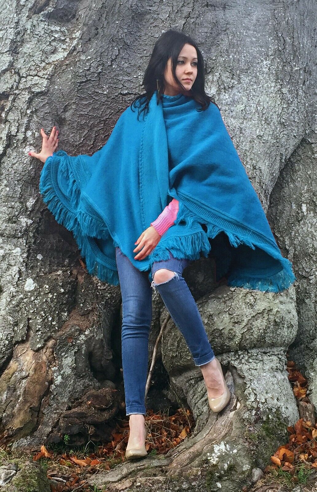 Cape Wrap Solid Alpaca Poncho Purely Alpaca