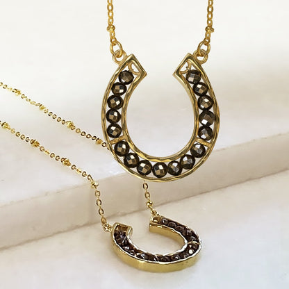 Capriole - Pyrite Equestrian Horseshoe Necklace in Gold Urban-Equestrian