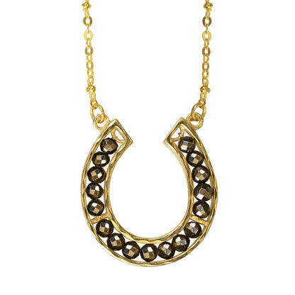 Capriole - Pyrite Equestrian Horseshoe Necklace in Gold Urban-Equestrian