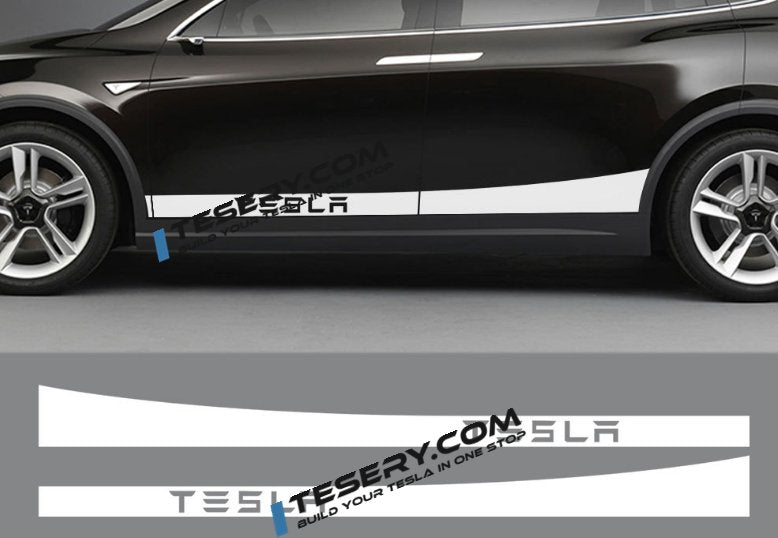 Side Skirt Stripe Decals (2-Pack) | 3 Styles | Multiple Colors | Scratch Protection Tesery Official Store