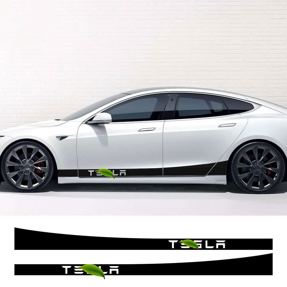 Side Skirt Stripe Decals (2-Pack) | 3 Styles | Multiple Colors | Scratch Protection Tesery Official Store