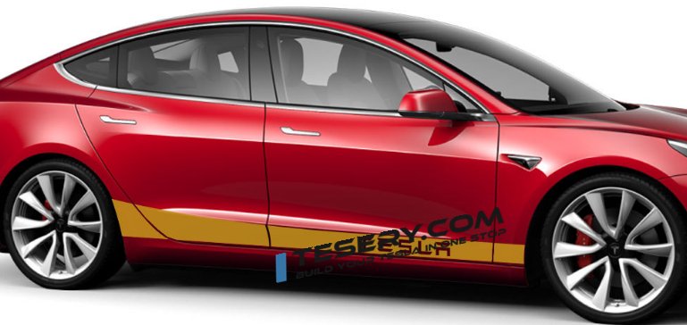 Side Skirt Stripe Decals (2-Pack) | 3 Styles | Multiple Colors | Scratch Protection Tesery Official Store