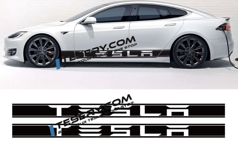 Side Skirt Stripe Decals (2-Pack) | 3 Styles | Multiple Colors | Scratch Protection Tesery Official Store