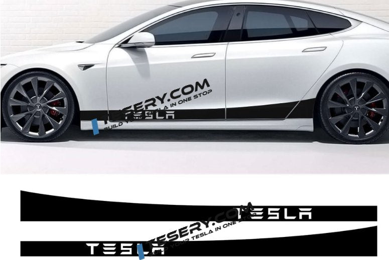 Side Skirt Stripe Decals (2-Pack) | 3 Styles | Multiple Colors | Scratch Protection Tesery Official Store