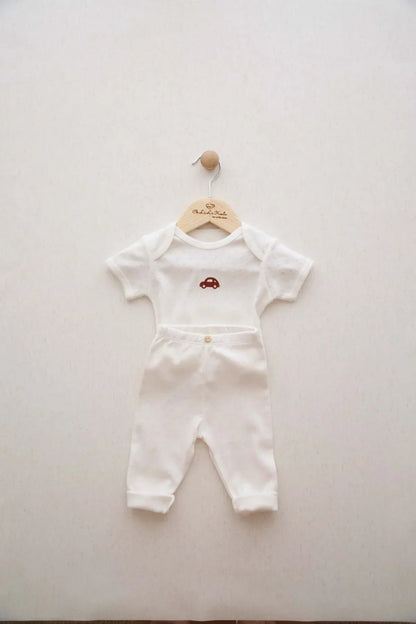 Car Patterned 2 Piece Set Honey and Hive