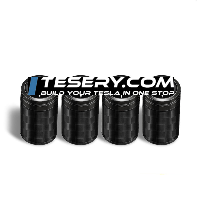 Carbon Fibre Car Wheel Tire Valve Stem Cap For Tesla Model3/Y/X/S（4pcs） Tesery Official Store