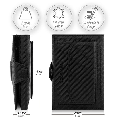 Toscana Leather Wallet - Airtag & Coin Holder Trusador