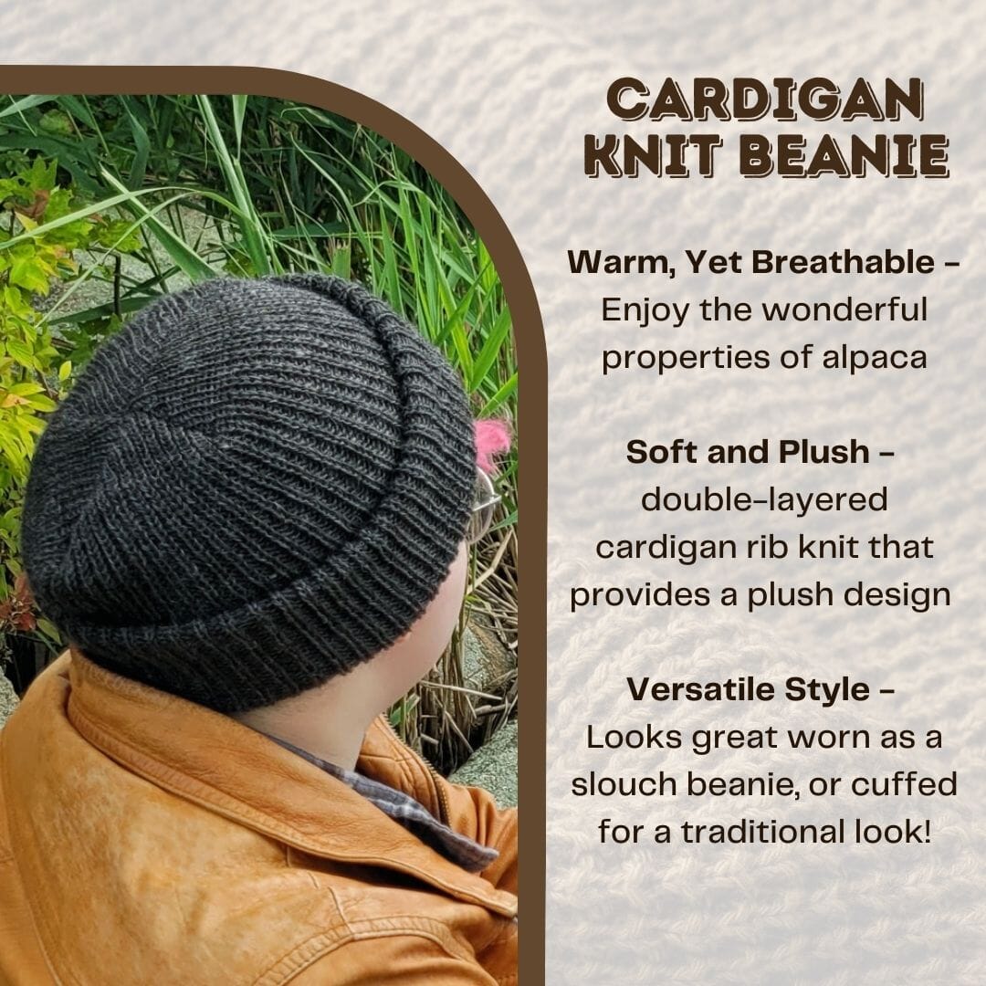 Cardigan Knit Beanie Purely Alpaca