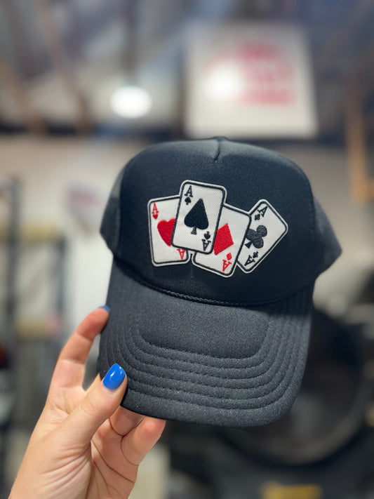 Lucky Aces Patch Trucker Hat Wild Junkie