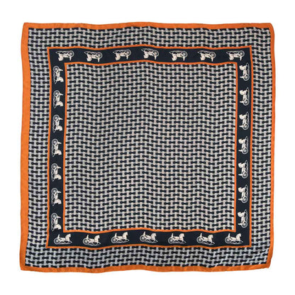 Carriage - Stylized Equestrian Scarf in Tangerine and Black Urban-Equestrian