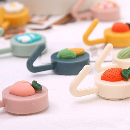 Cartoon Fruit Sticky Hook Multifunctional Punch-free Hook Kitchen Bathroom Wall Hanging Cute Paste Hook Traceless Adhesive Clasp Cute Adhesive Hooks Plastic Hooks for Hanging Cartoon Adhesive Wall Mount Hook for Home Bathroom Stevvex