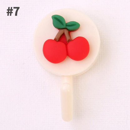 Cartoon Fruit Sticky Hook Multifunctional Punch-free Hook Kitchen Bathroom Wall Hanging Cute Paste Hook Traceless Adhesive Clasp Cute Adhesive Hooks Plastic Hooks for Hanging Cartoon Adhesive Wall Mount Hook for Home Bathroom Stevvex