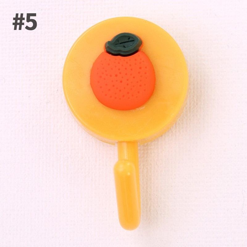 Cartoon Fruit Sticky Hook Multifunctional Punch-free Hook Kitchen Bathroom Wall Hanging Cute Paste Hook Traceless Adhesive Clasp Cute Adhesive Hooks Plastic Hooks for Hanging Cartoon Adhesive Wall Mount Hook for Home Bathroom Stevvex