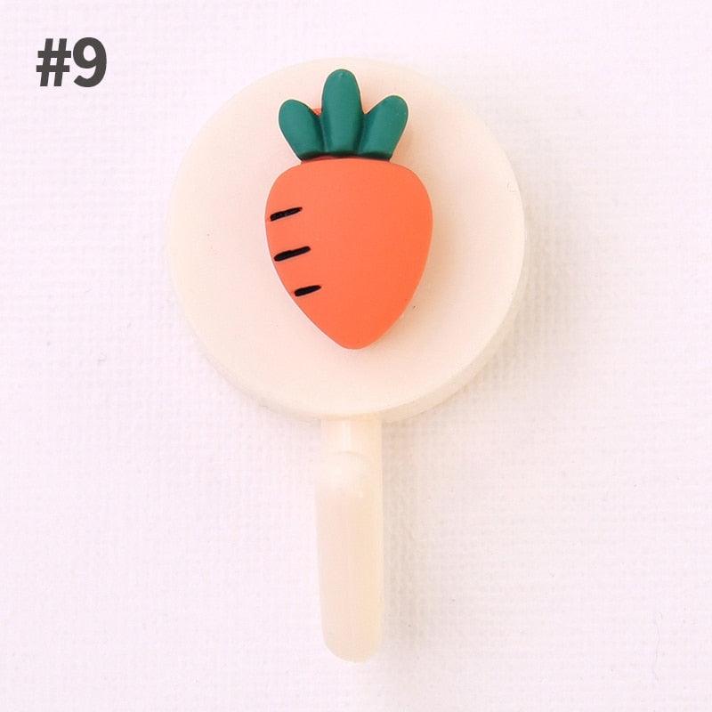 Cartoon Fruit Sticky Hook Multifunctional Punch-free Hook Kitchen Bathroom Wall Hanging Cute Paste Hook Traceless Adhesive Clasp Cute Adhesive Hooks Plastic Hooks for Hanging Cartoon Adhesive Wall Mount Hook for Home Bathroom Stevvex
