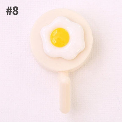 Cartoon Fruit Sticky Hook Multifunctional Punch-free Hook Kitchen Bathroom Wall Hanging Cute Paste Hook Traceless Adhesive Clasp Cute Adhesive Hooks Plastic Hooks for Hanging Cartoon Adhesive Wall Mount Hook for Home Bathroom Stevvex