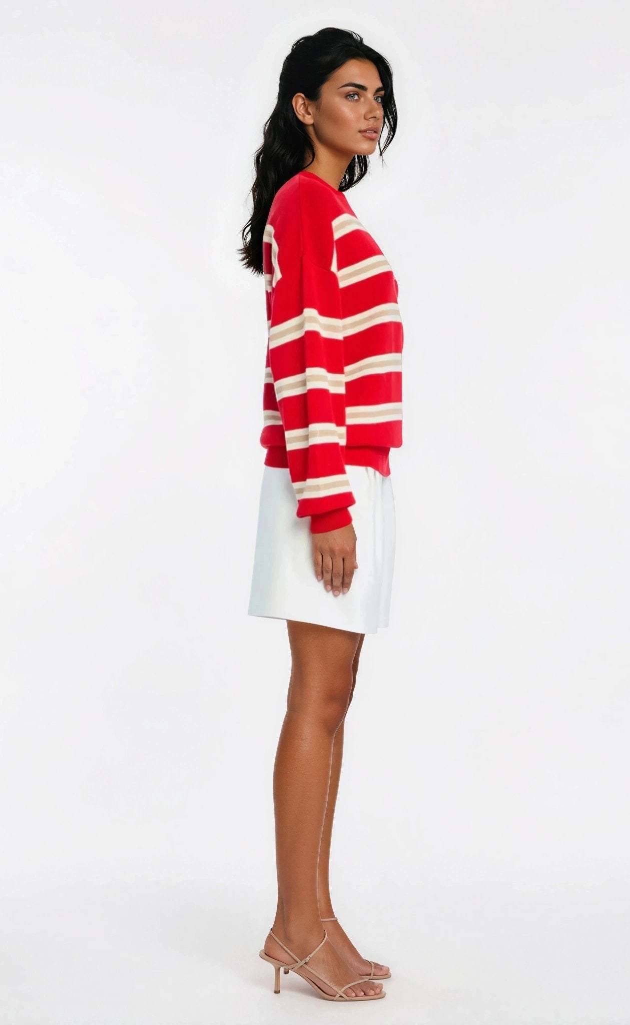 Cassian Sweater – Cherry/Sand/Eggshell XO, Tina