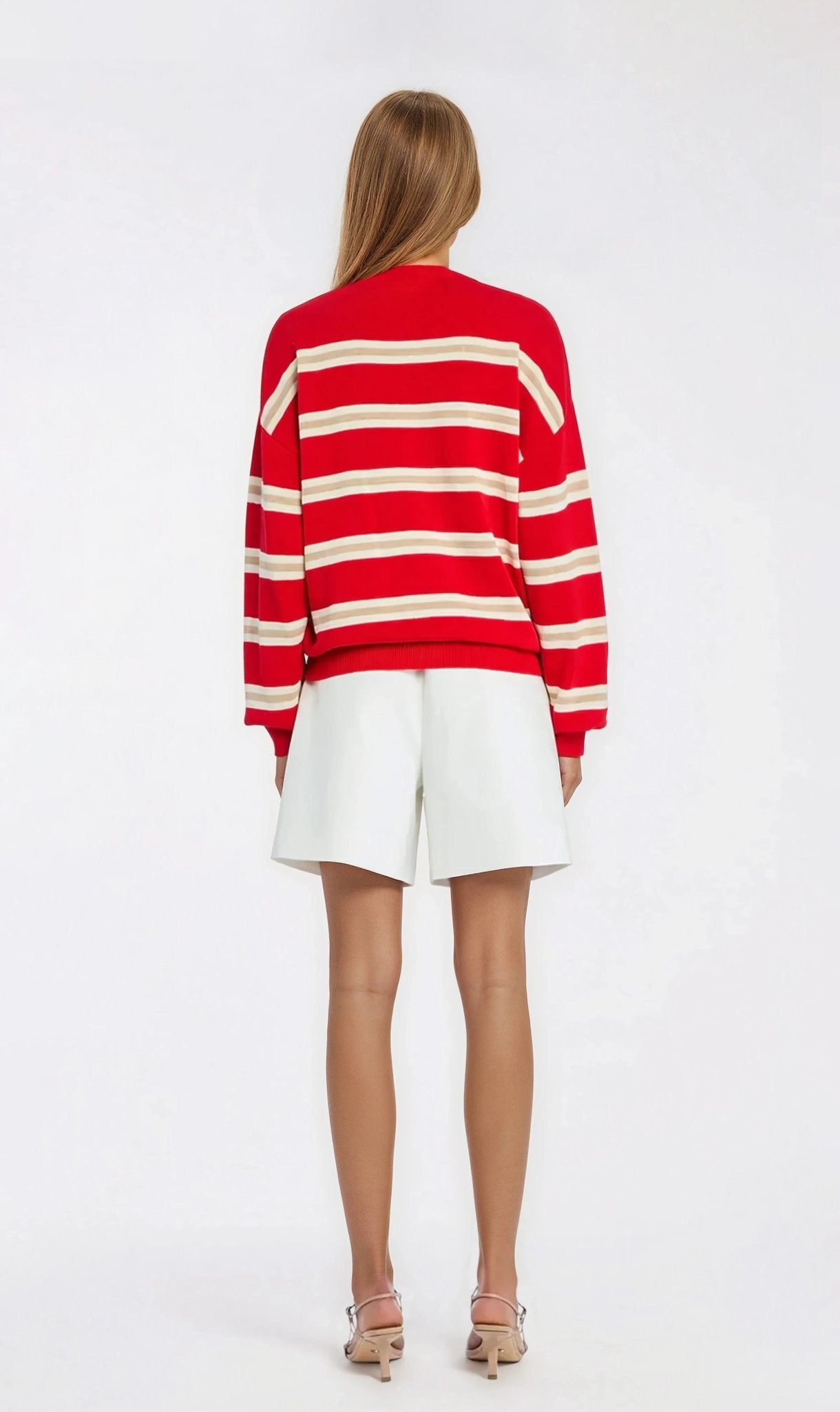 Cassian Sweater – Cherry/Sand/Eggshell XO, Tina