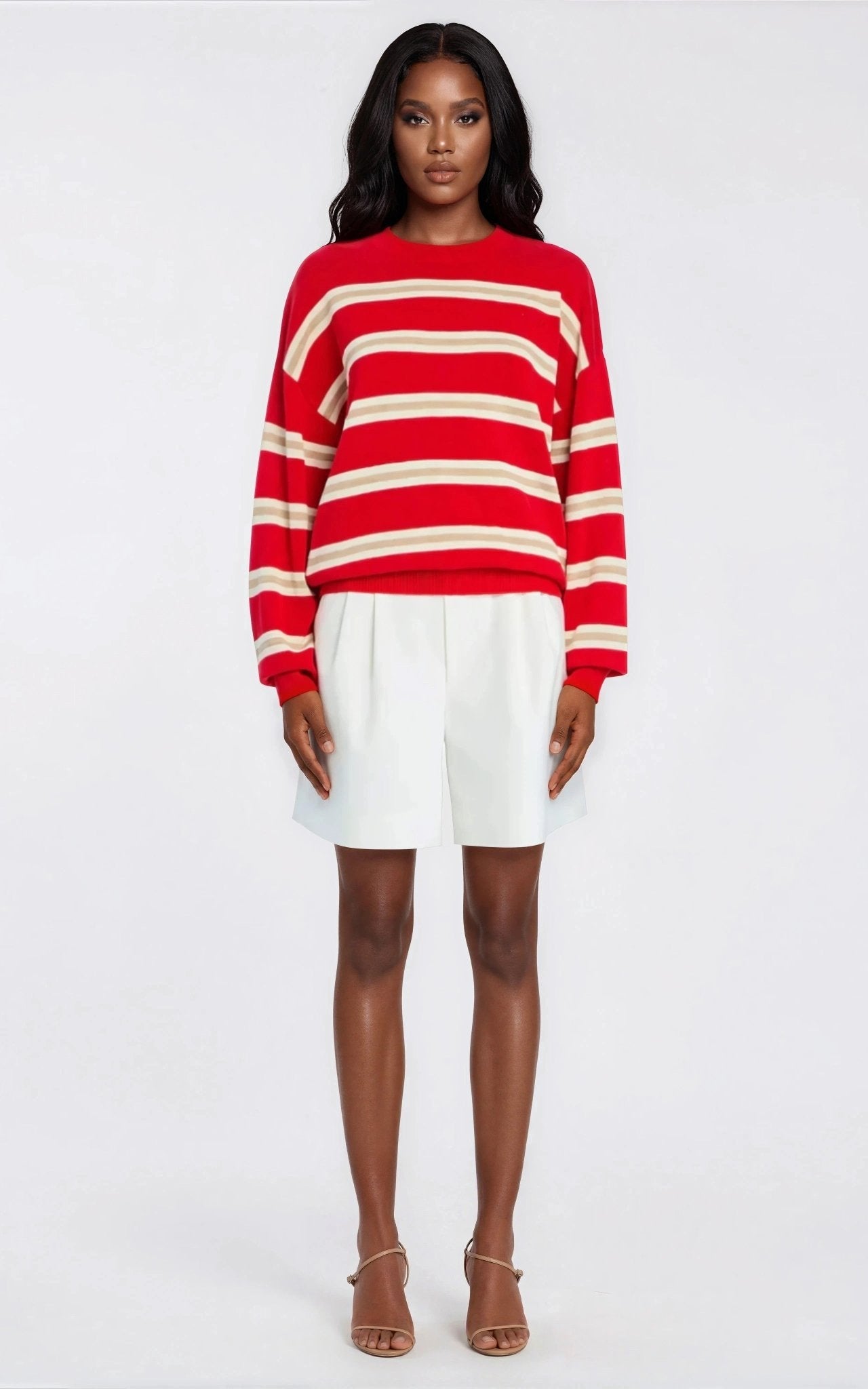 Cassian Sweater – Cherry/Sand/Eggshell XO, Tina