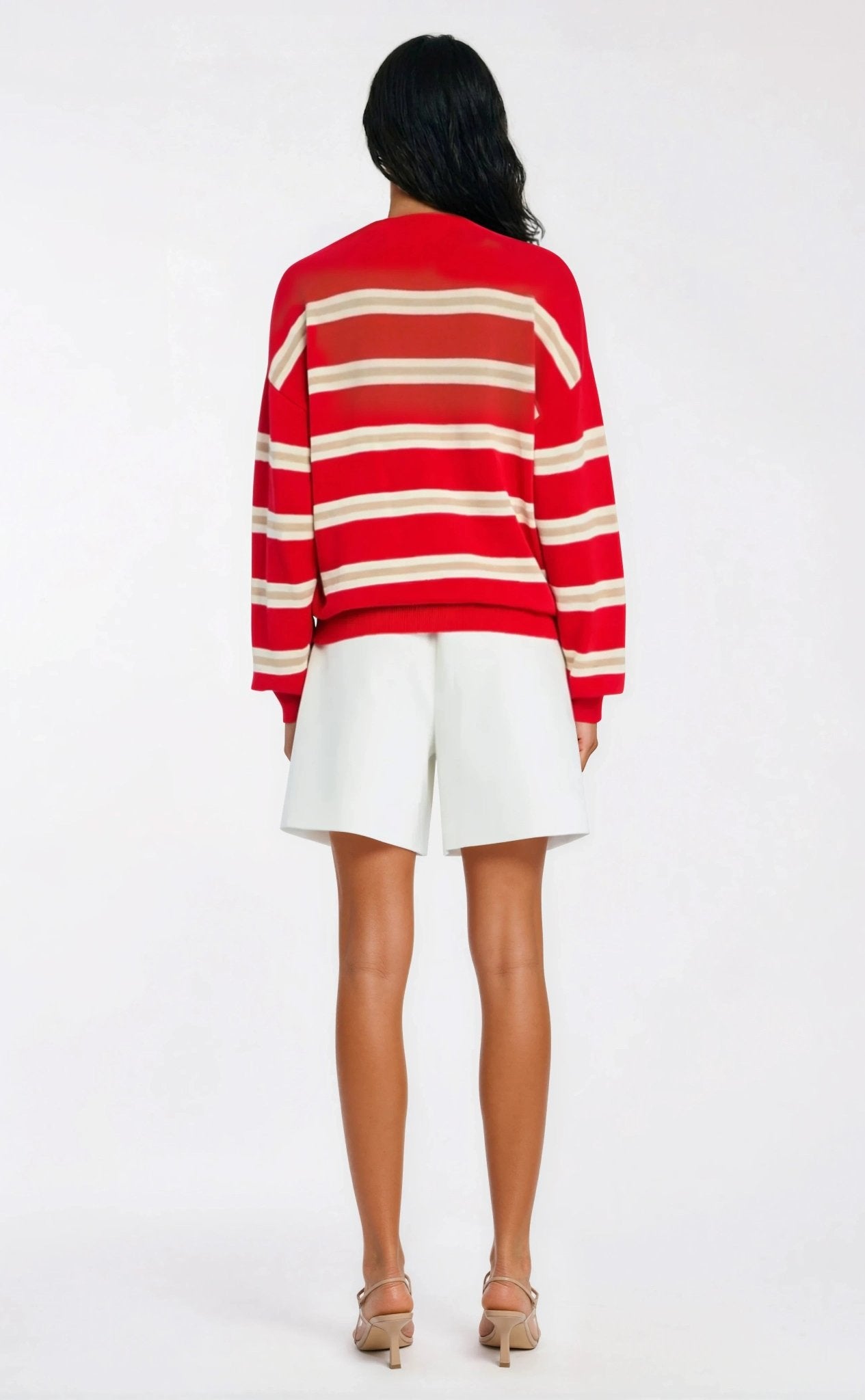 Cassian Sweater – Cherry/Sand/Eggshell XO, Tina