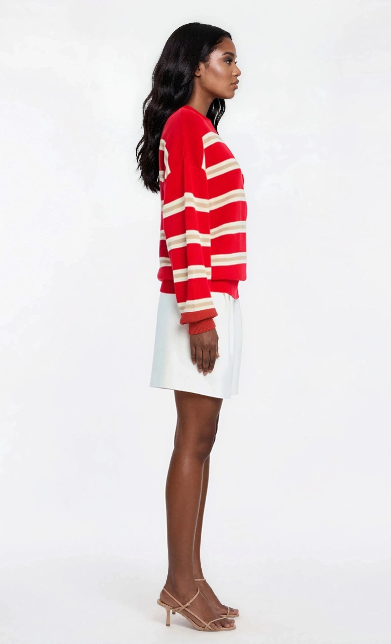 Cassian Sweater – Cherry/Sand/Eggshell XO, Tina