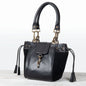 Cassidy - Luxury Leather Bucket Handbag in Black Urban-Equestrian