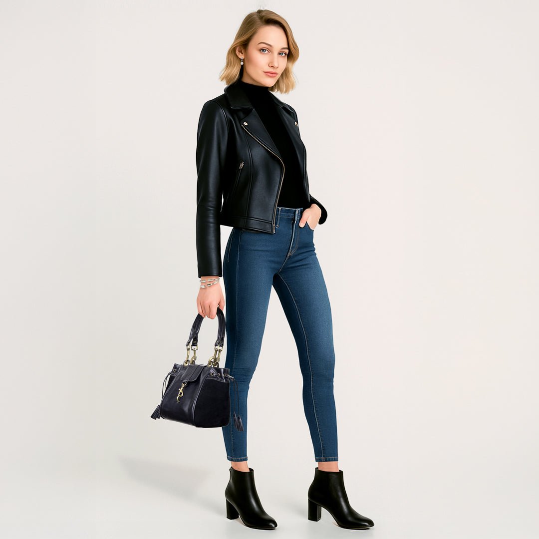 Cassidy - Luxury Leather Bucket Handbag in Black Urban-Equestrian