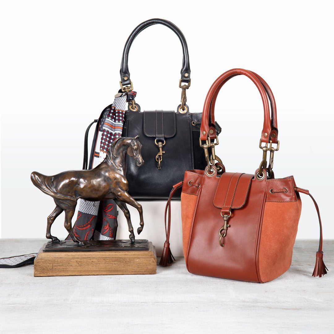 Cassidy - Luxury Leather Bucket Handbag in Black Urban-Equestrian
