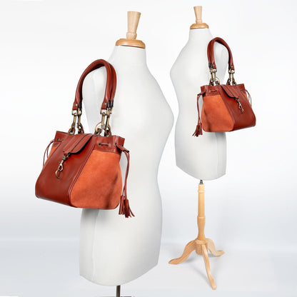 Cassidy - Luxury Leather Bucket Handbag in Cognac Urban-Equestrian