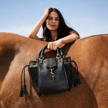 Cassidy - Luxury Leather Bucket Handbag in Cognac Urban-Equestrian