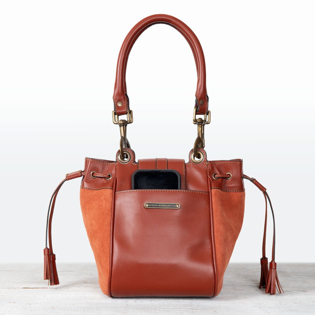 Cassidy - Luxury Leather Bucket Handbag in Cognac Urban-Equestrian