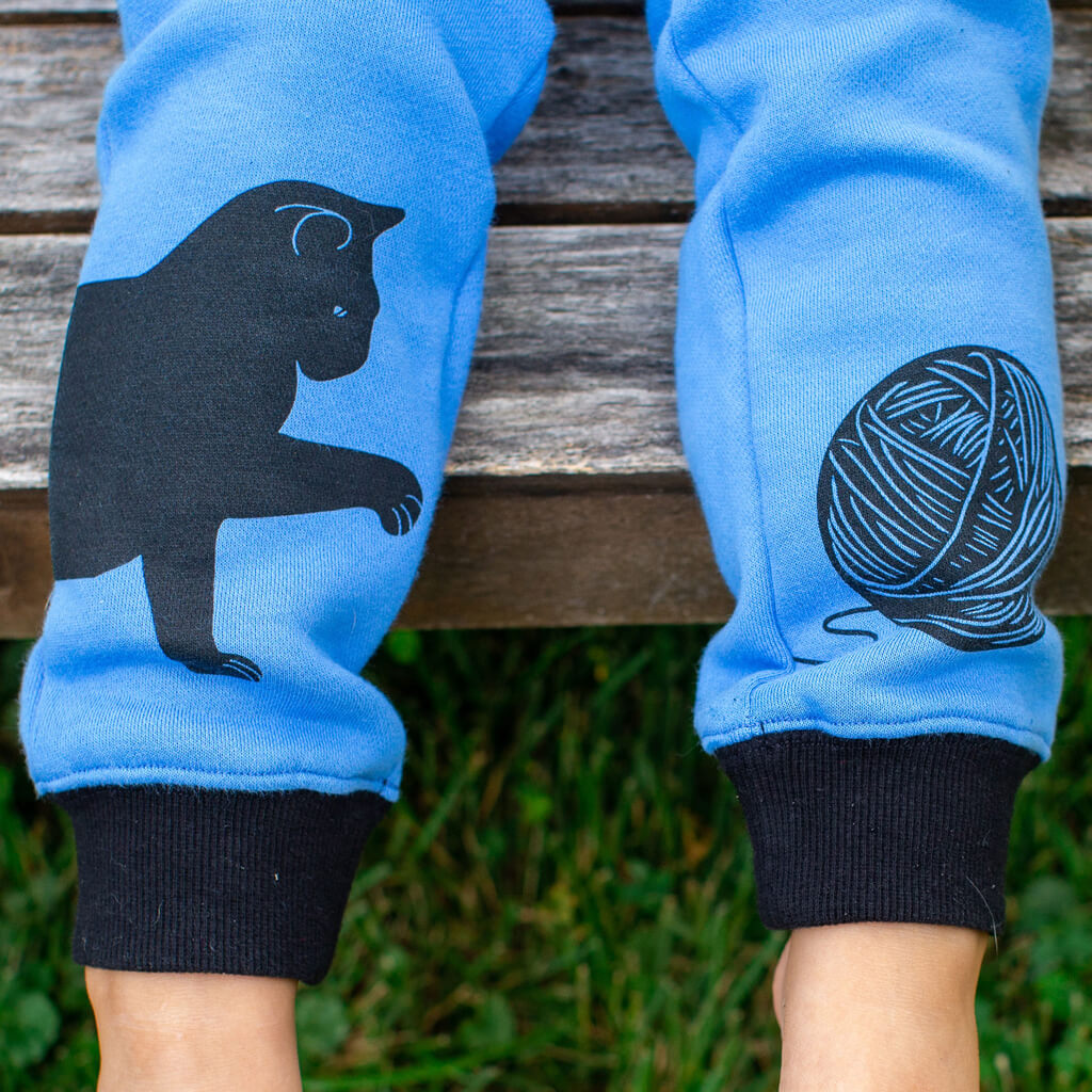 Cat and Yarn Fuzzy Fleece Joggers with Pockets Princess Awesome & Boy Wonder
