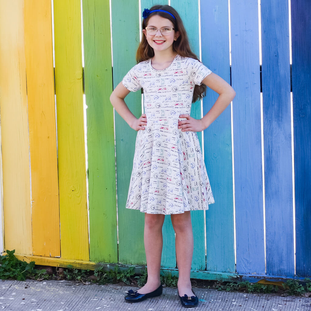 "Scratch Paper" Geometry Cats Super Twirler Dress with Pockets Princess Awesome & Boy Wonder