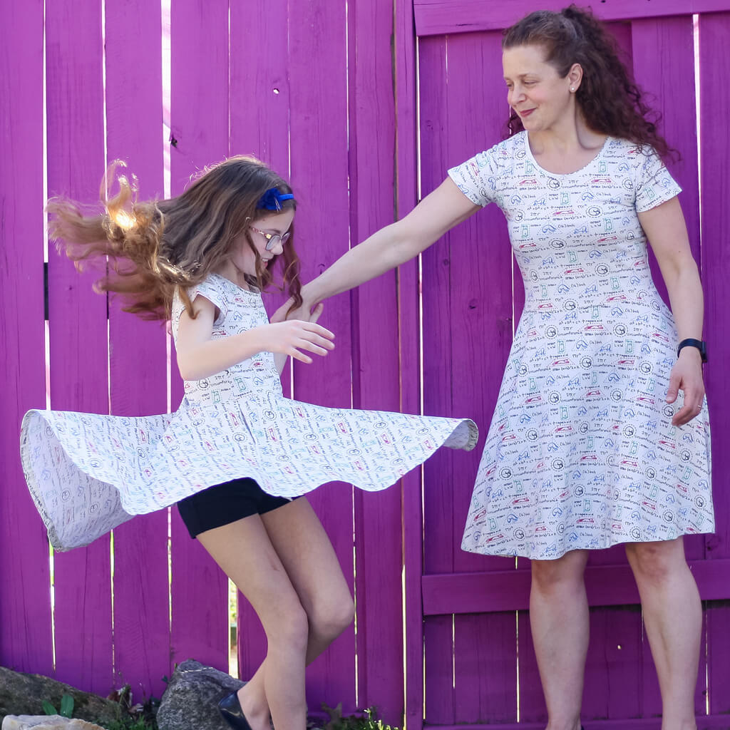 "Scratch Paper" Geometry Cats Super Twirler Dress with Pockets Princess Awesome & Boy Wonder
