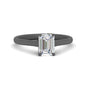 Cathedral Flat Band Emerald Cut Solitaire Engagement Ring Fascinating Diamonds