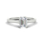 Cathedral Flat Band Emerald Cut Solitaire Engagement Ring Fascinating Diamonds