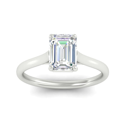 Cathedral Flat Band Emerald Cut Solitaire Engagement Ring Fascinating Diamonds