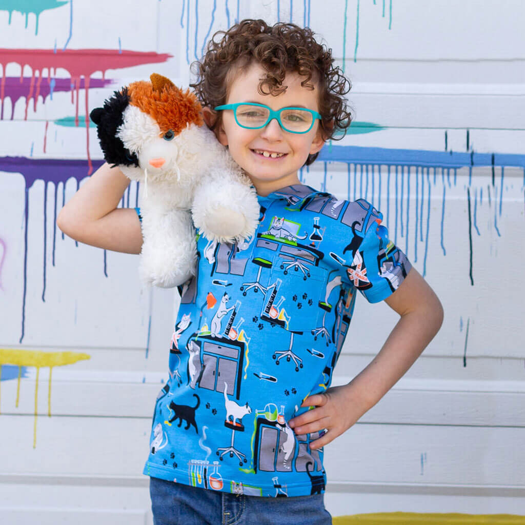 "CATalyst" Lab Disasters Short Sleeve Polo Shirt Princess Awesome & Boy Wonder