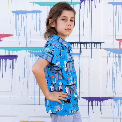 "CATalyst" Lab Disasters Short Sleeve Polo Shirt Princess Awesome & Boy Wonder